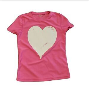 Old Navy Pink Heart Girls Tee Size L